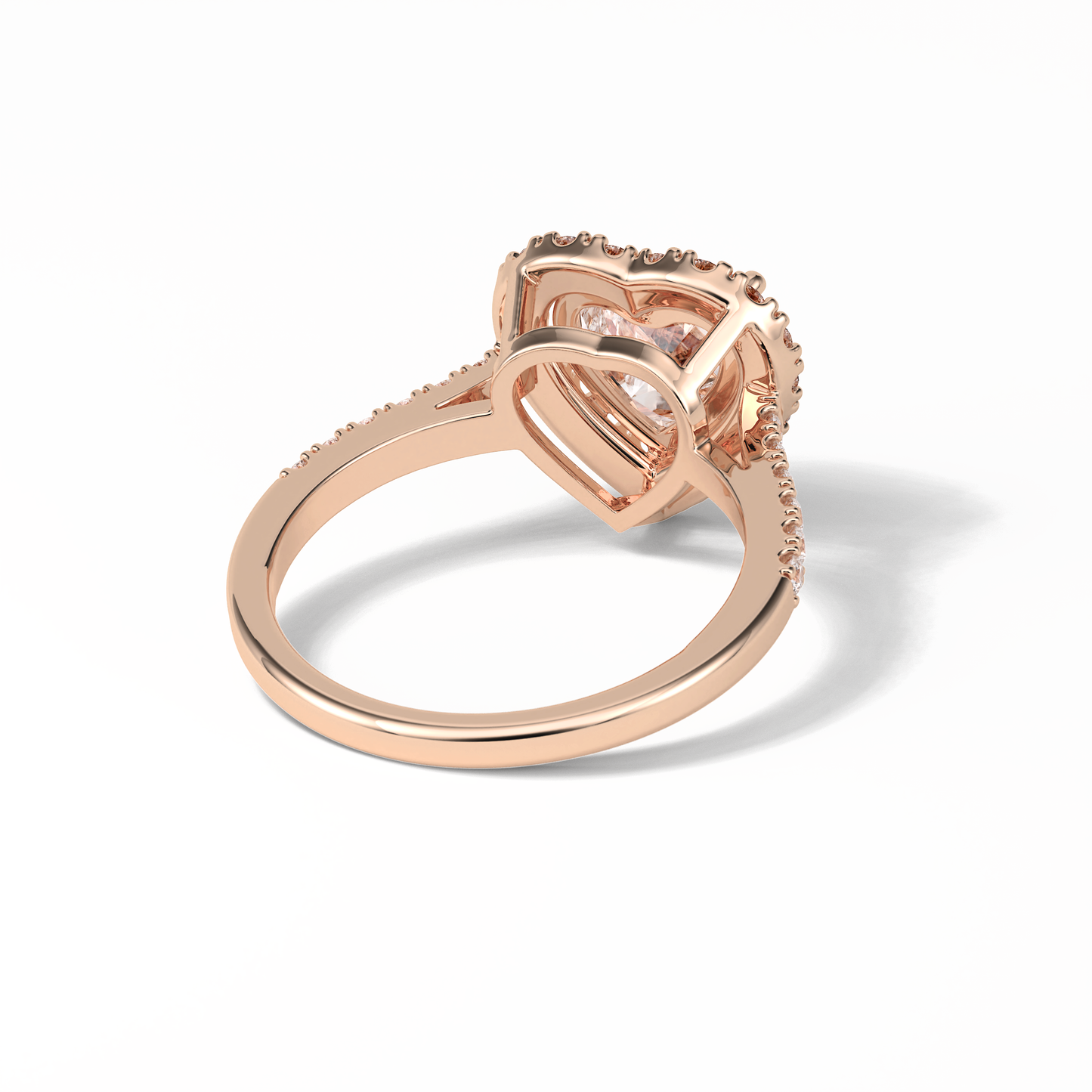 Heart Halo & Pave Lab Grown Diamond Engagement Ring