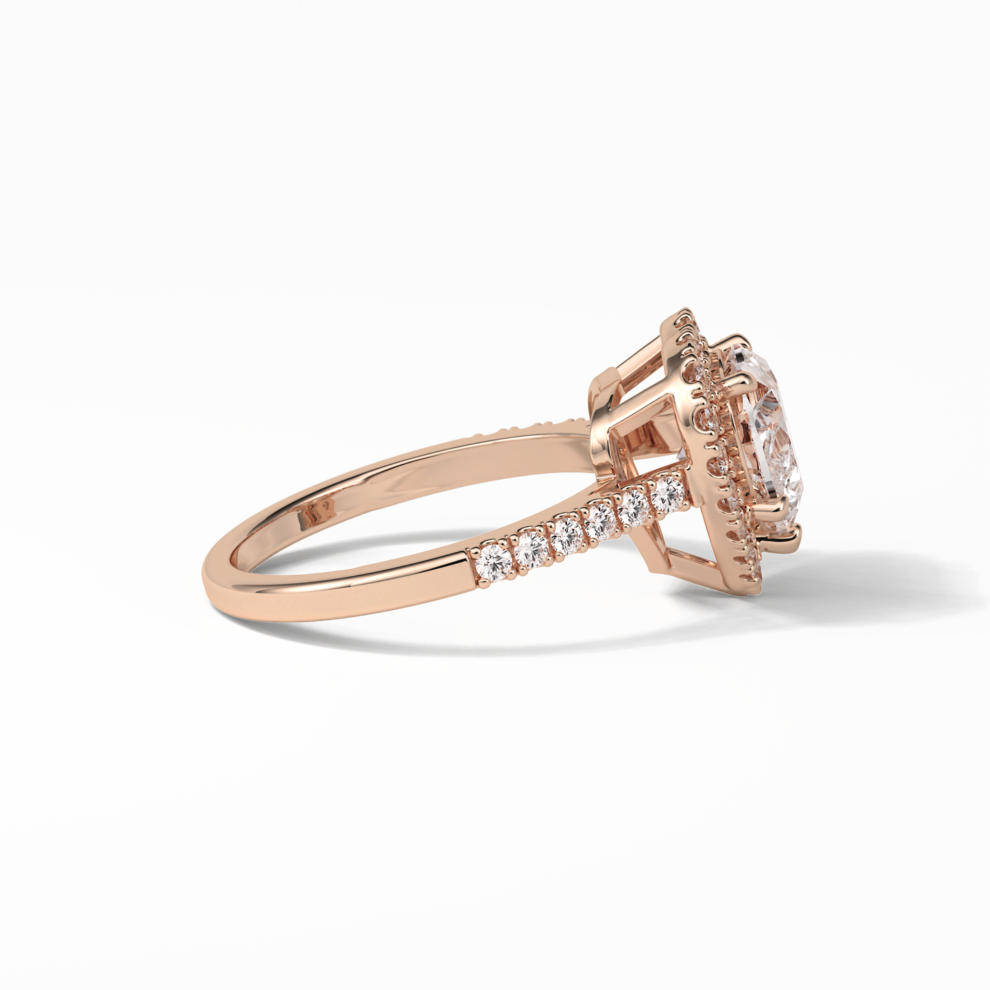 Heart Halo & Pave Lab Grown Diamond Engagement Ring