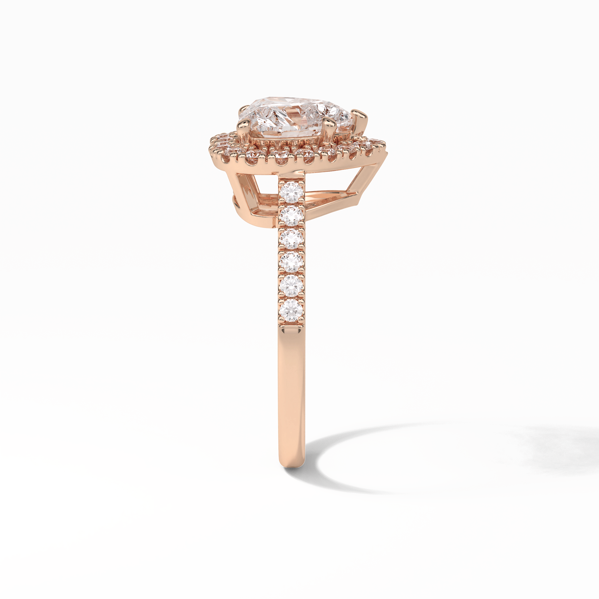 Heart Halo & Pave Lab Grown Diamond Engagement Ring