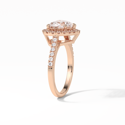 Heart Halo & Pave Lab Grown Diamond Engagement Ring