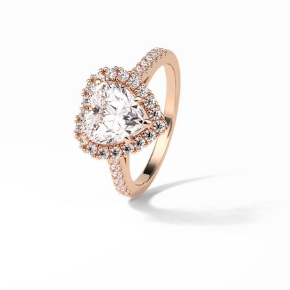 Heart Halo & Pave Lab Grown Diamond Engagement Ring