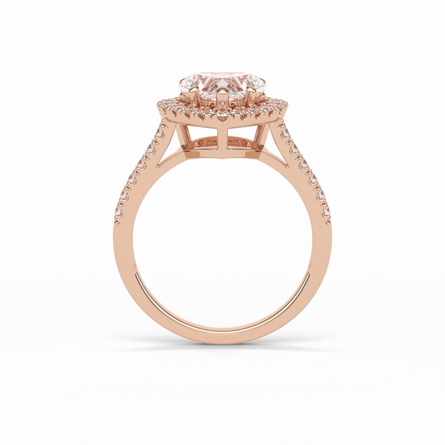 Heart Halo & Pave Lab Grown Diamond Engagement Ring