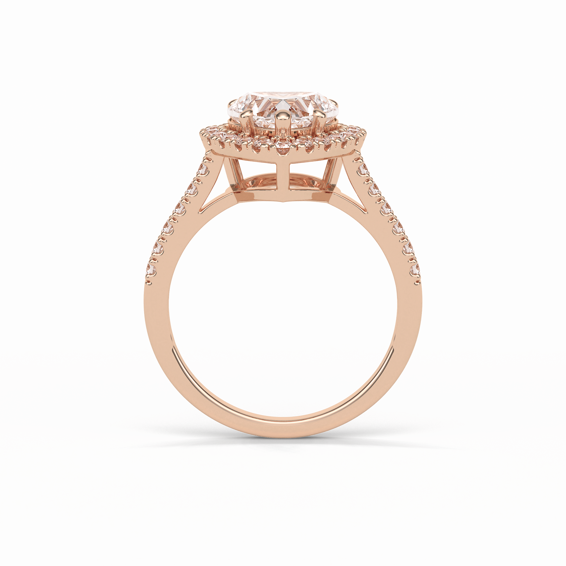 Heart Halo & Pave Lab Grown Diamond Engagement Ring