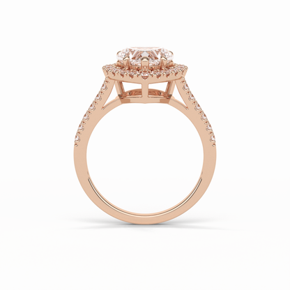 Heart Halo & Pave Lab Grown Diamond Engagement Ring