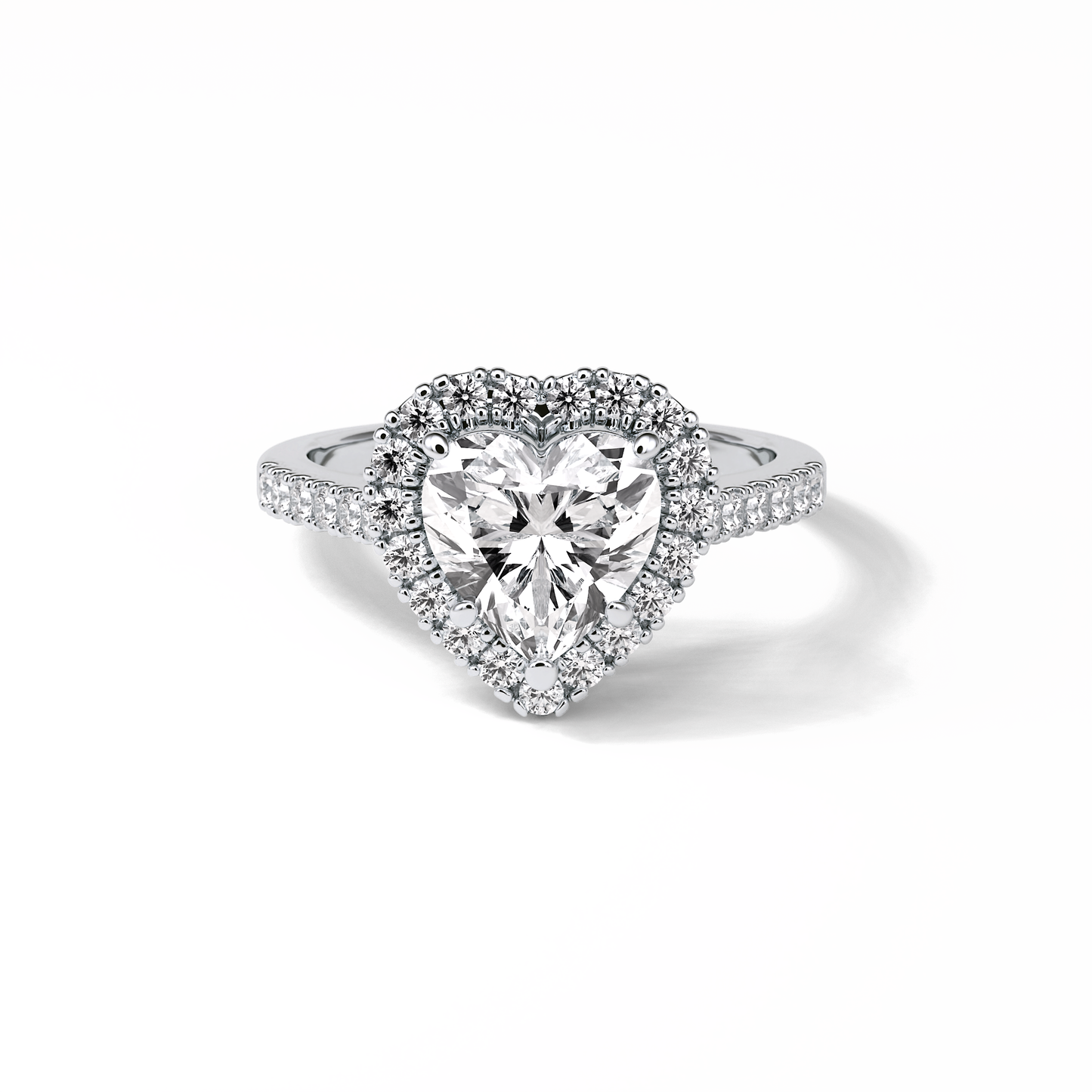 Heart Halo & Pave Lab Grown Diamond Engagement Ring