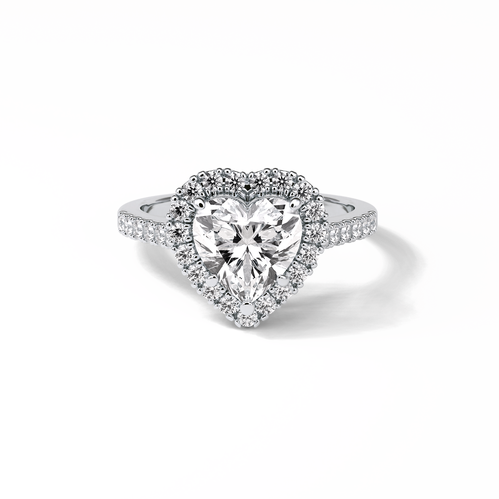 Heart Halo & Pave Lab Grown Diamond Engagement Ring