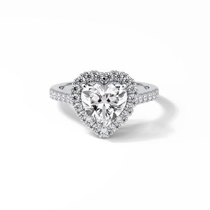 Heart Halo & Pave Lab Grown Diamond Engagement Ring