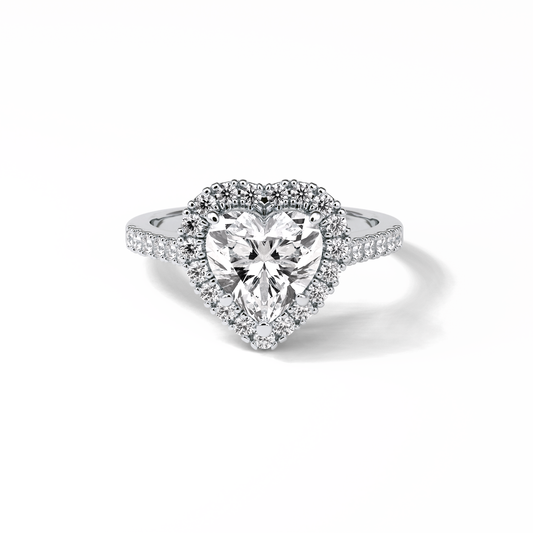 Heart Halo & Pave Lab Grown Diamond Engagement Ring