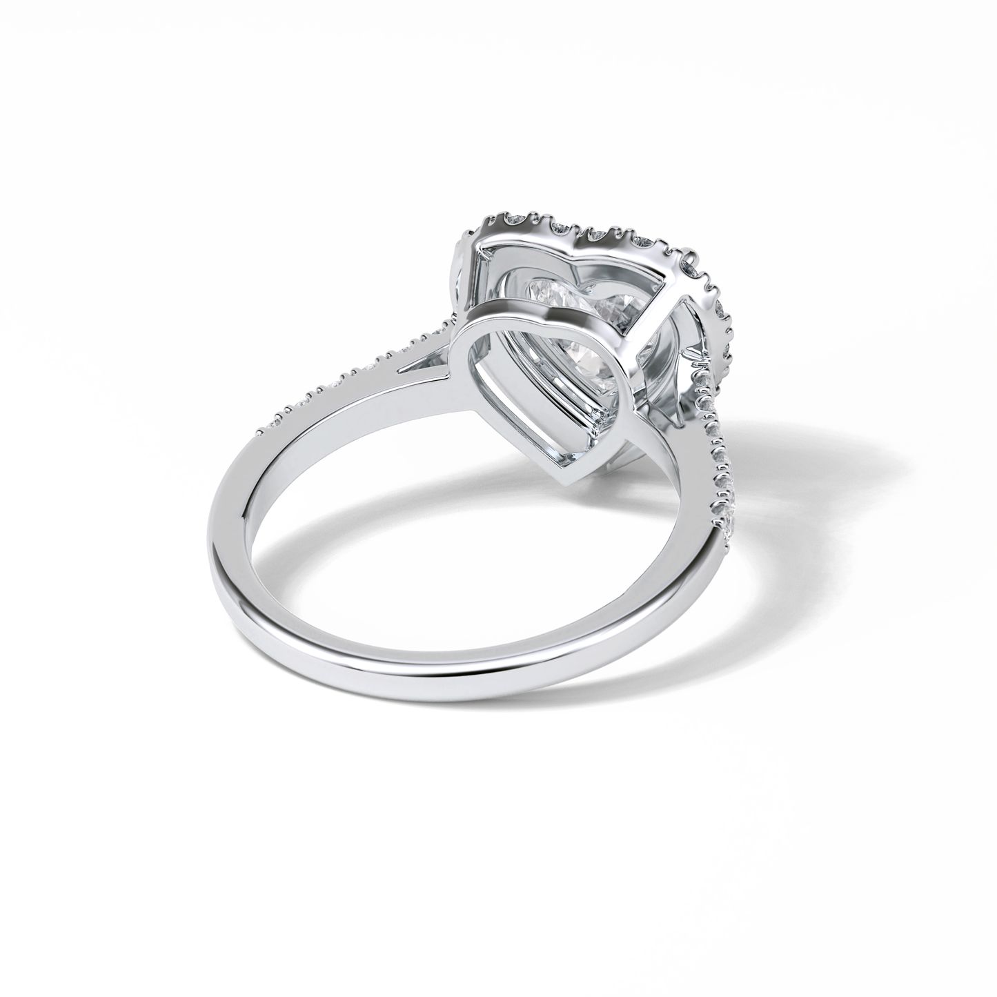 Heart Halo & Pave Lab Grown Diamond Engagement Ring