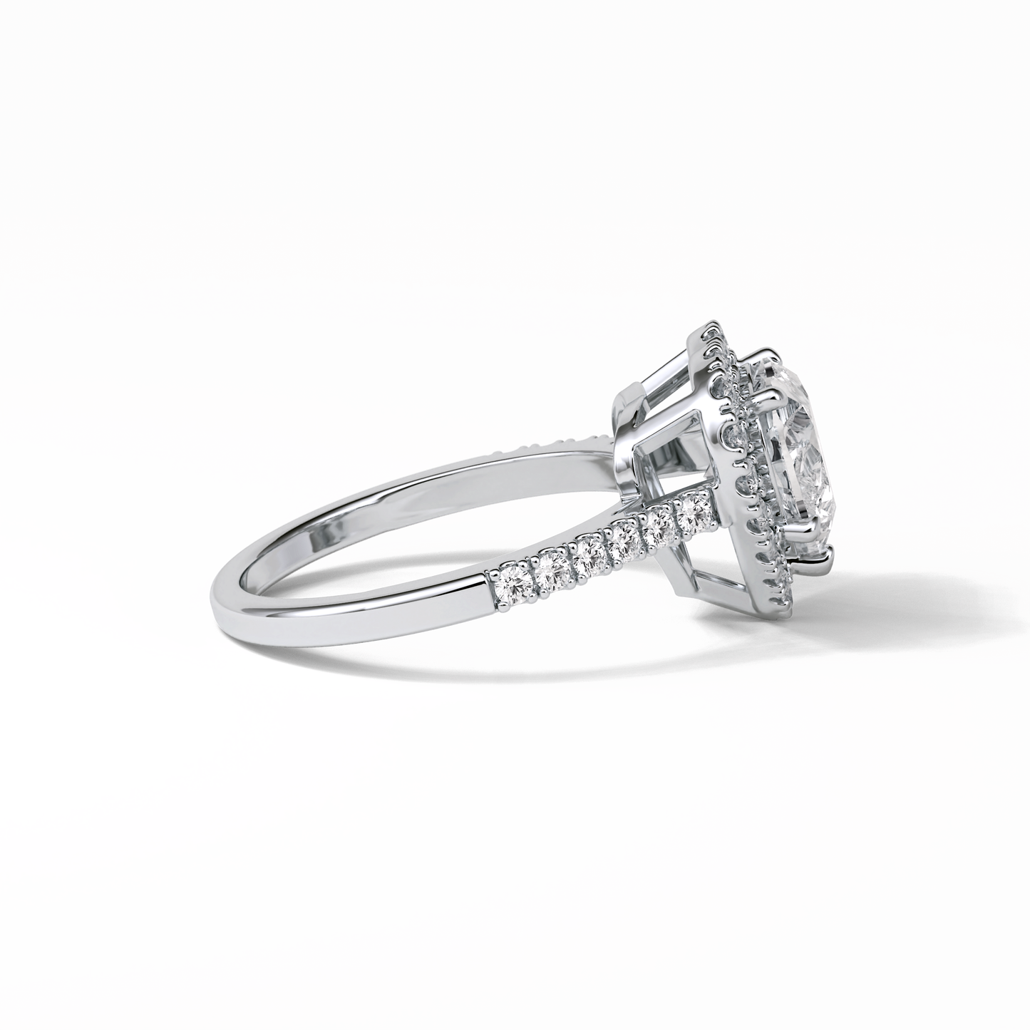 Heart Halo & Pave Lab Grown Diamond Engagement Ring