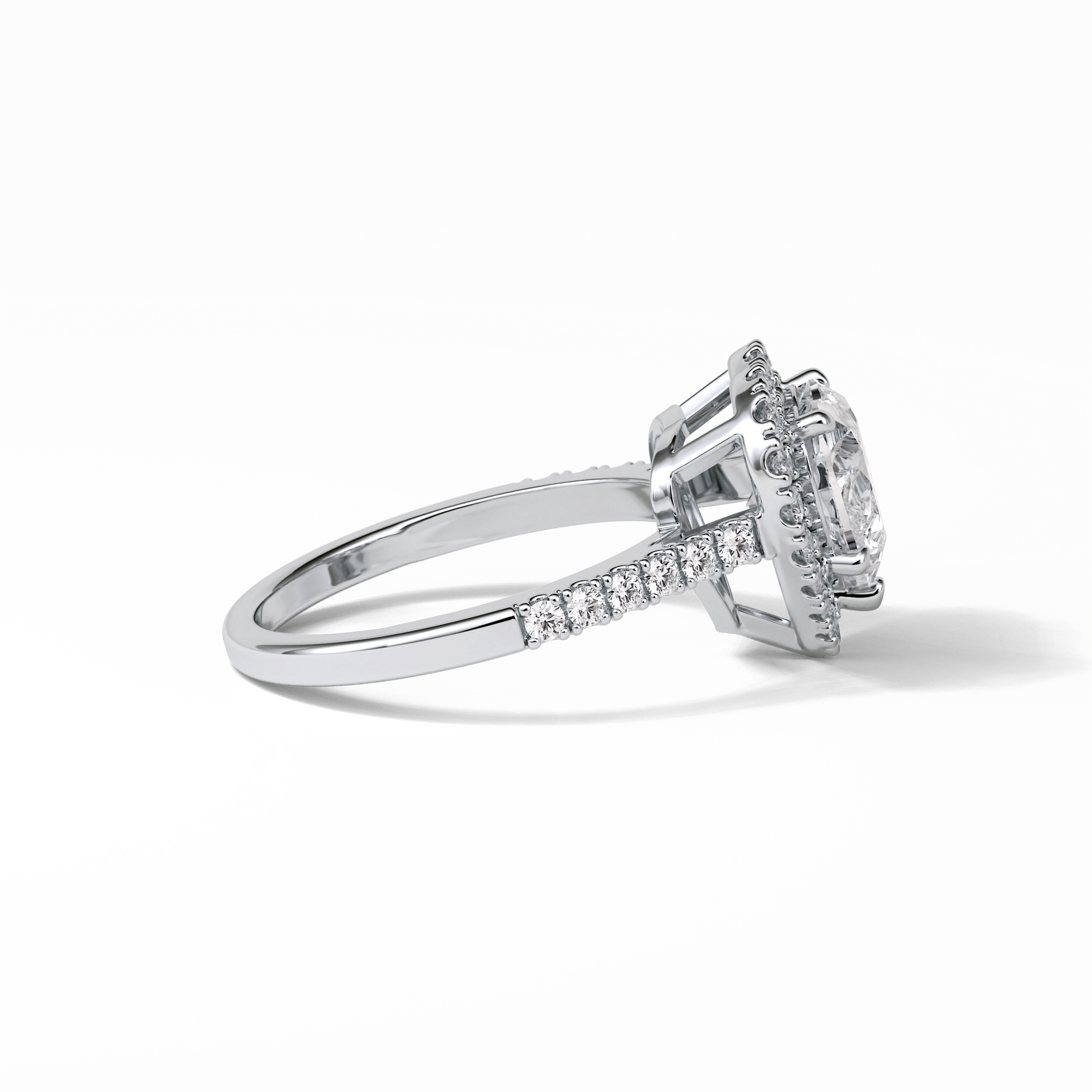 Heart Halo & Pave Lab Grown Diamond Engagement Ring