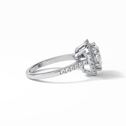 Heart Halo & Pave Lab Grown Diamond Engagement Ring