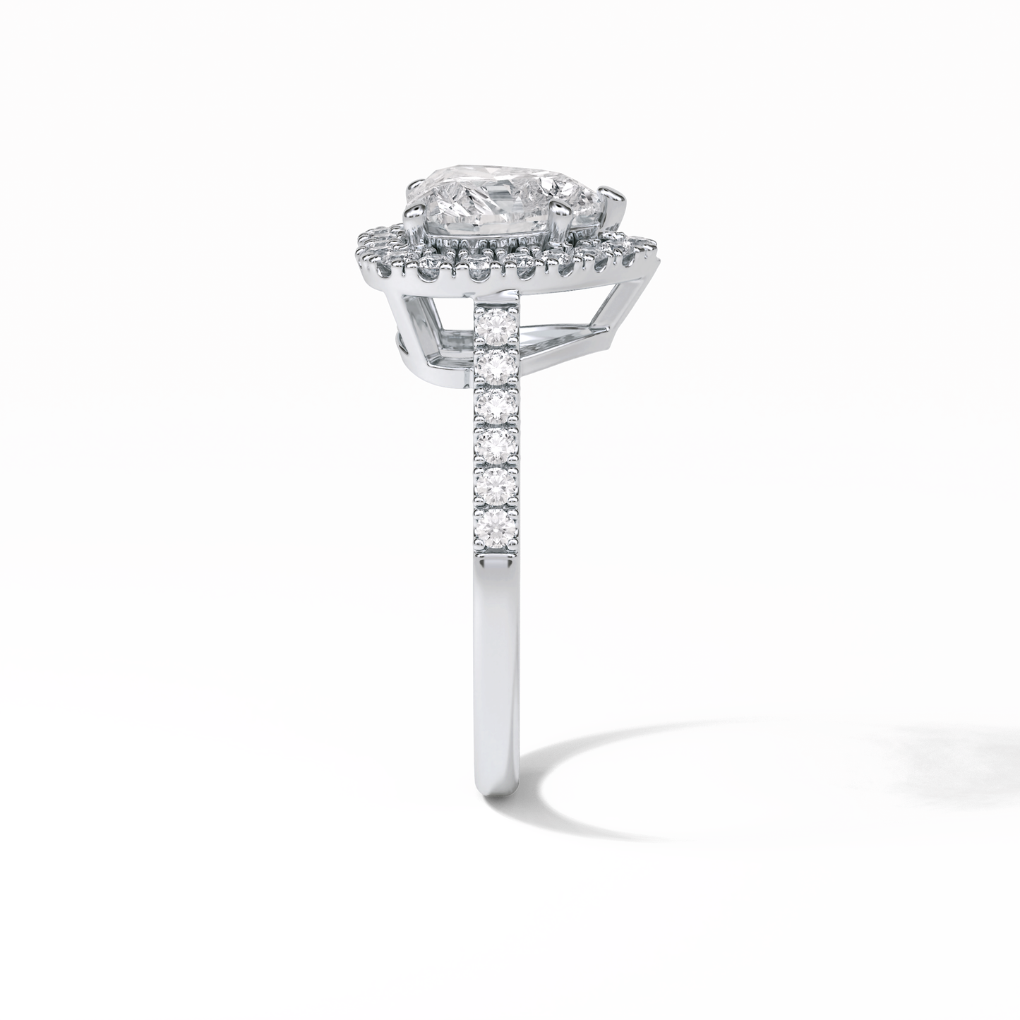 Heart Halo & Pave Lab Grown Diamond Engagement Ring