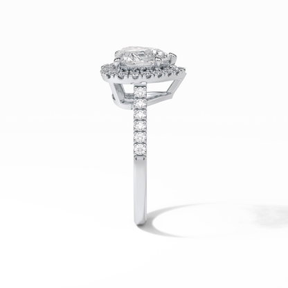 Heart Halo & Pave Lab Grown Diamond Engagement Ring