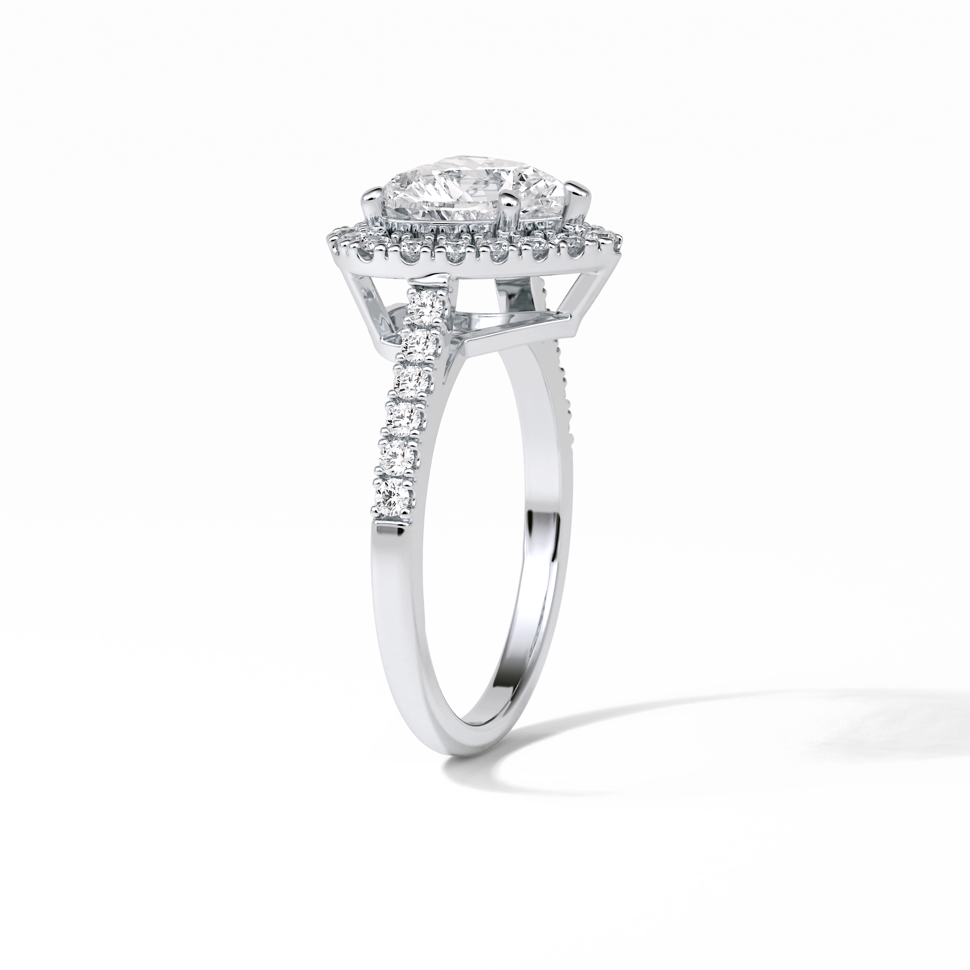 Heart Halo & Pave Lab Grown Diamond Engagement Ring