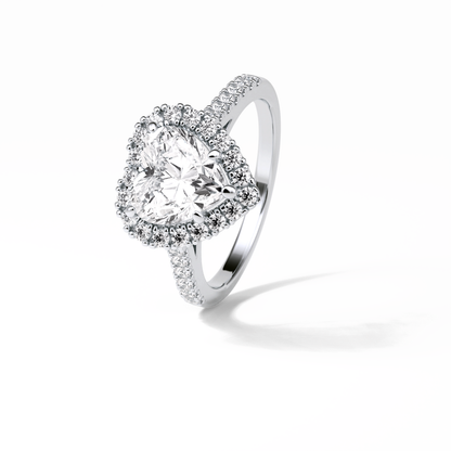 Heart Halo & Pave Lab Grown Diamond Engagement Ring
