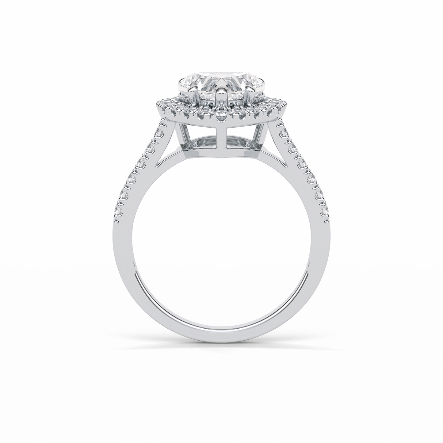 Heart Halo & Pave Lab Grown Diamond Engagement Ring