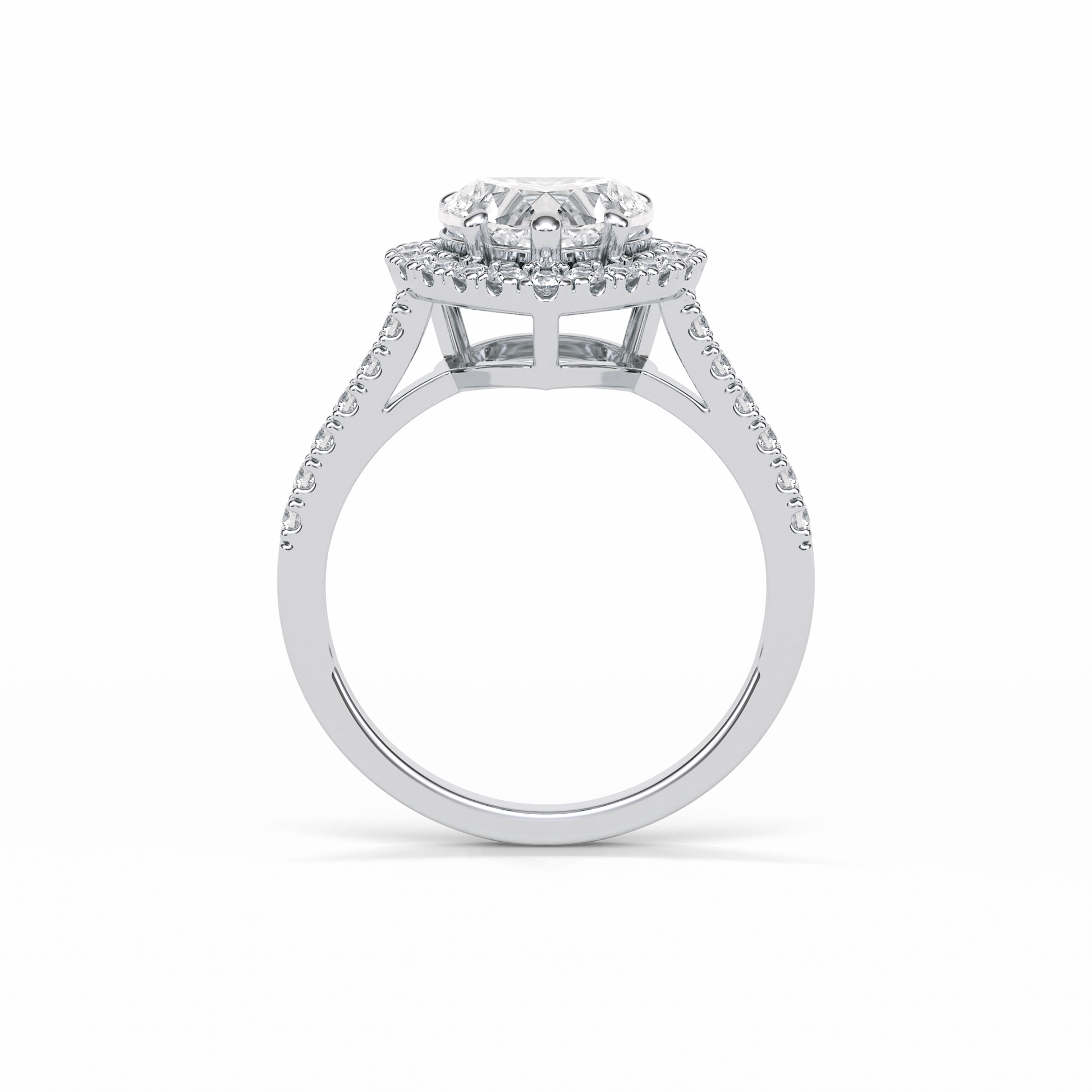 Heart Halo & Pave Lab Grown Diamond Engagement Ring