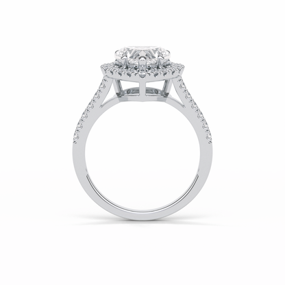 Heart Halo & Pave Lab Grown Diamond Engagement Ring