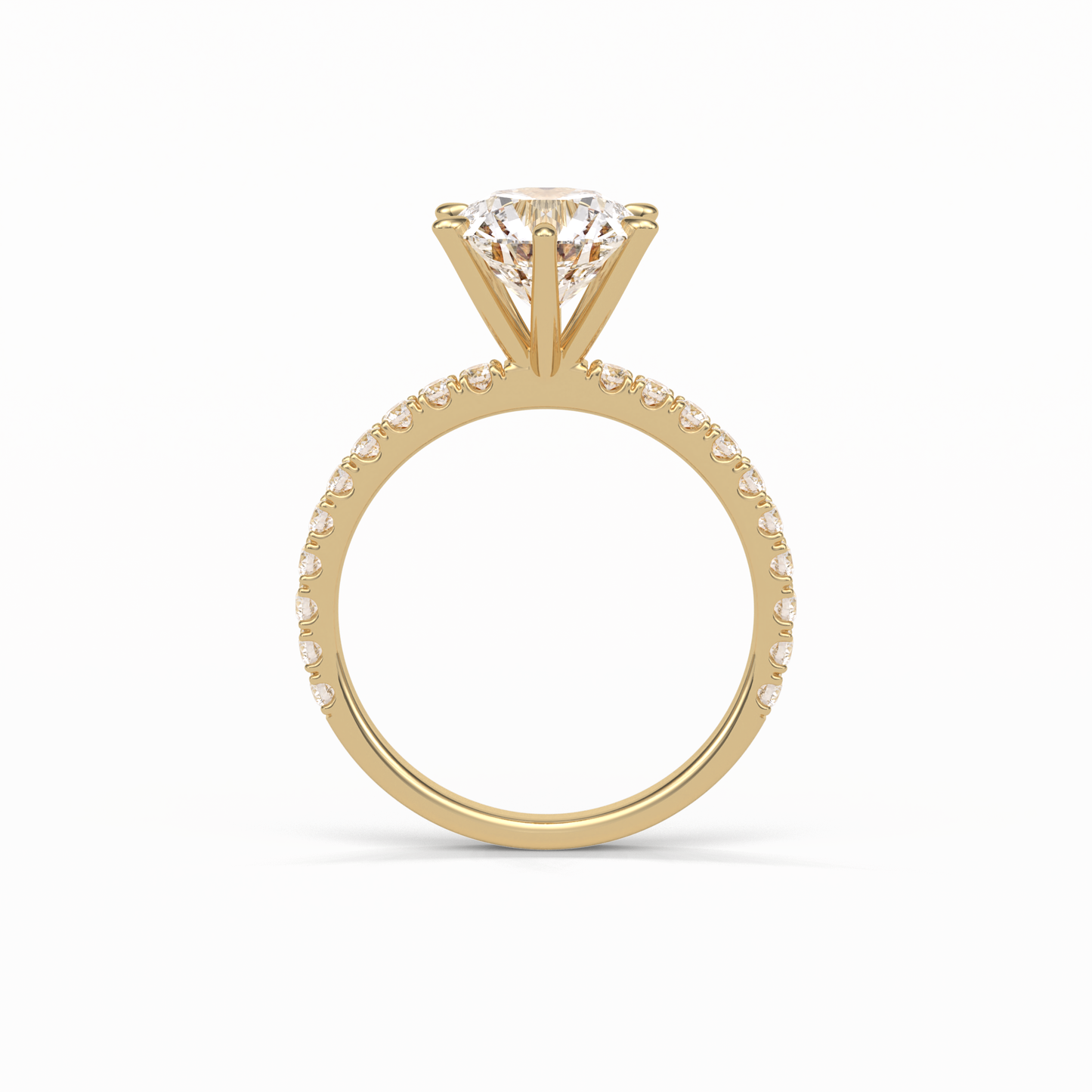 Radiant Pave Lab Grown Diamond Engagement Ring