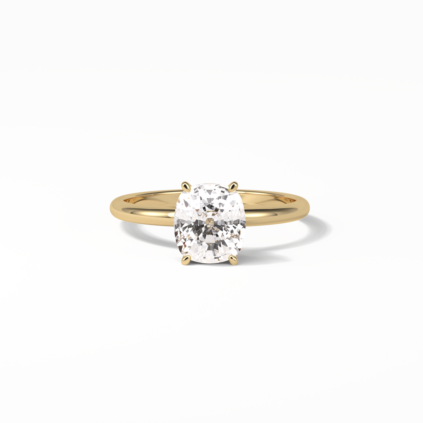 Elongated Cushion Solitaire Lab Grown Diamond Engagement Ring