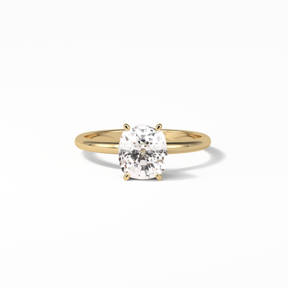 Elongated Cushion Solitaire Lab Grown Diamond Engagement Ring