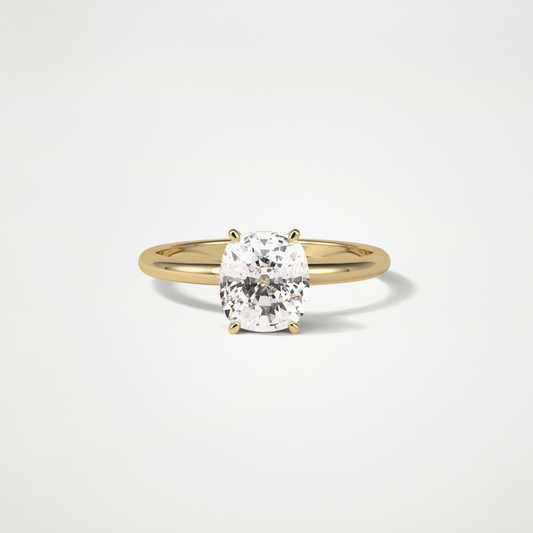 Elongated Cushion Solitaire Lab Grown Diamond Engagement Ring