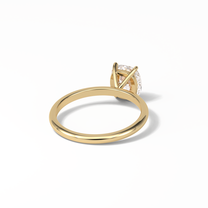 Elongated Cushion Solitaire Lab Grown Diamond Engagement Ring
