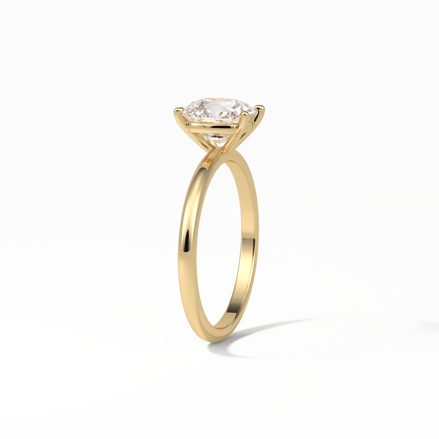 Elongated Cushion Solitaire Lab Grown Diamond Engagement Ring