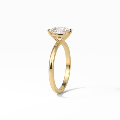 Elongated Cushion Solitaire Lab Grown Diamond Engagement Ring