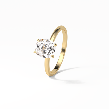 Elongated Cushion Solitaire Lab Grown Diamond Engagement Ring