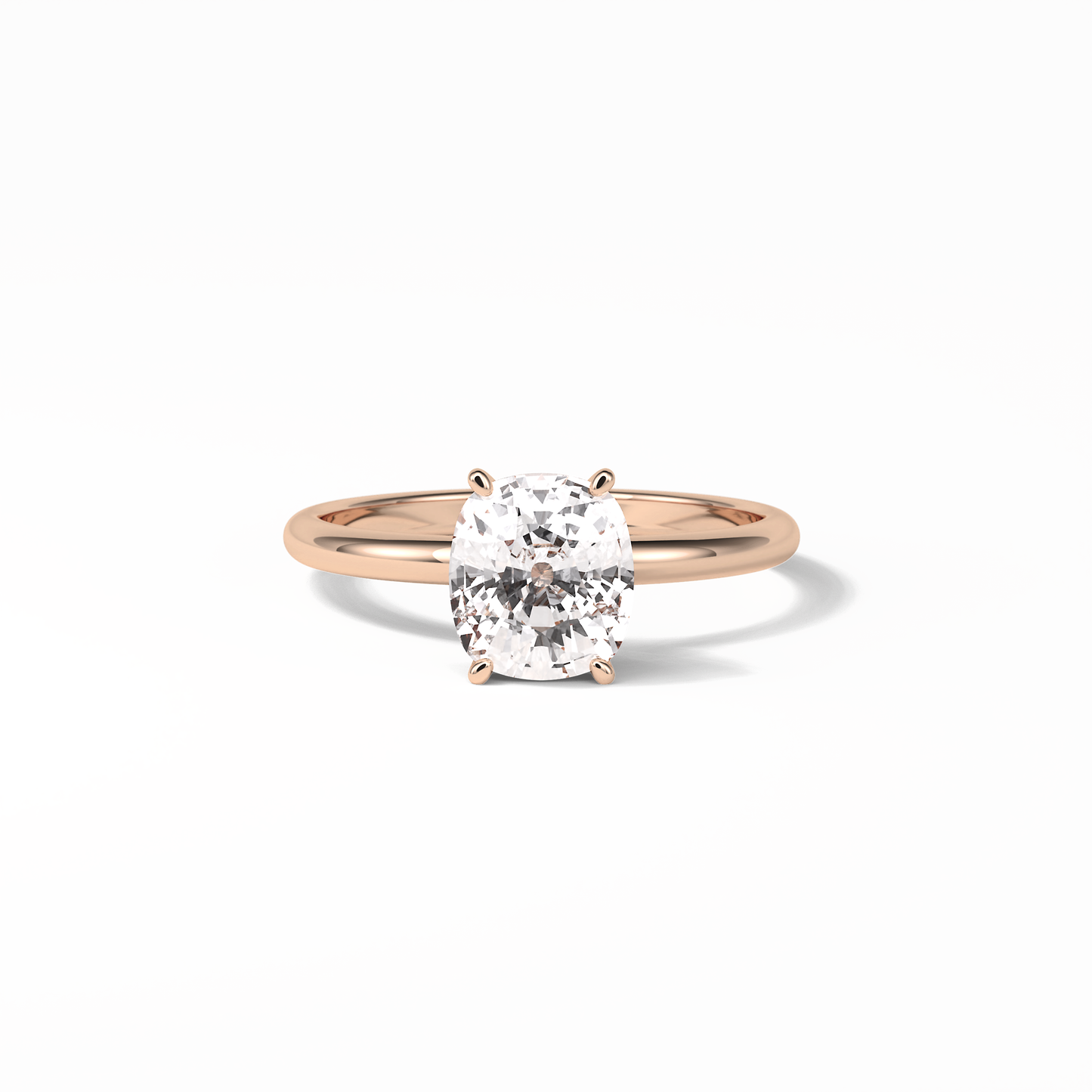 Elongated Cushion Solitaire Lab Grown Diamond Engagement Ring