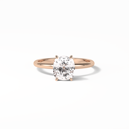 Elongated Cushion Solitaire Lab Grown Diamond Engagement Ring