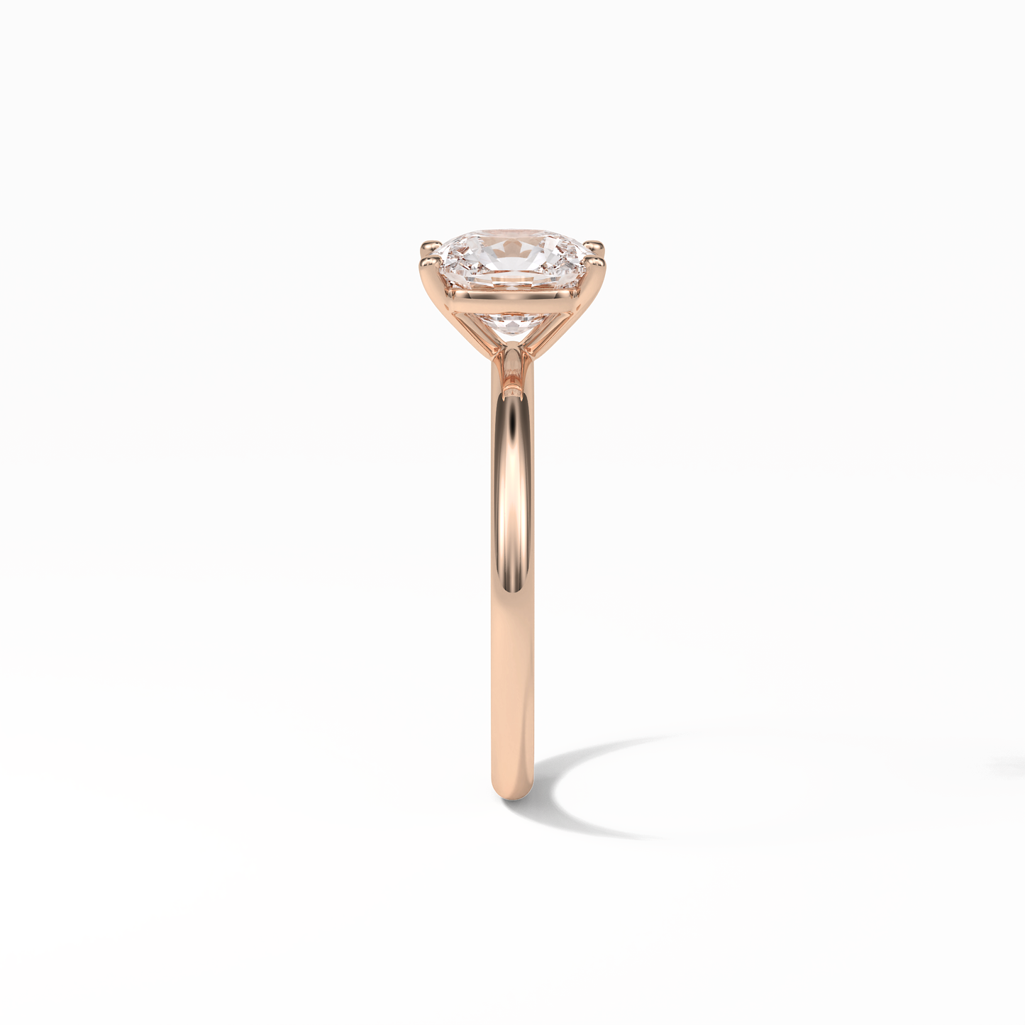 Elongated Cushion Solitaire Lab Grown Diamond Engagement Ring