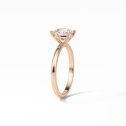 Elongated Cushion Solitaire Lab Grown Diamond Engagement Ring