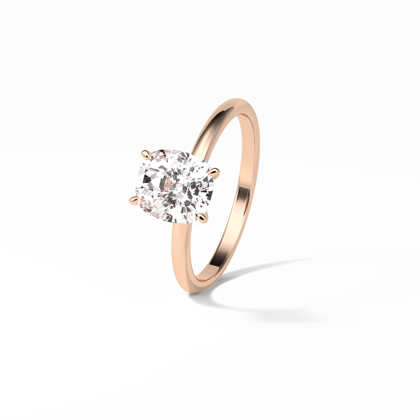Elongated Cushion Solitaire Lab Grown Diamond Engagement Ring
