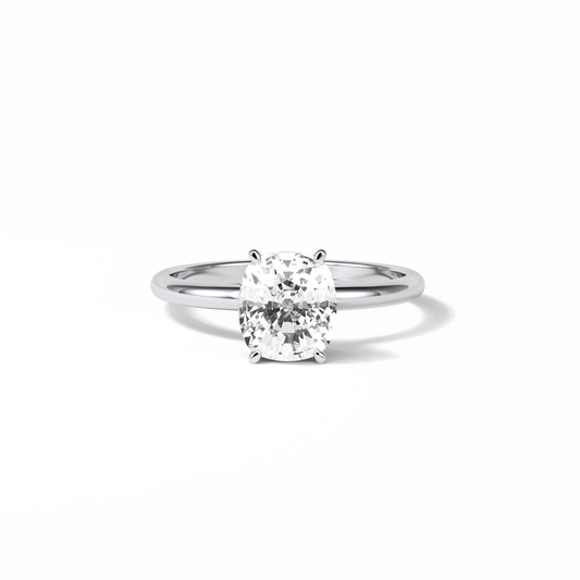 Elongated Cushion Solitaire Lab Grown Diamond Engagement Ring