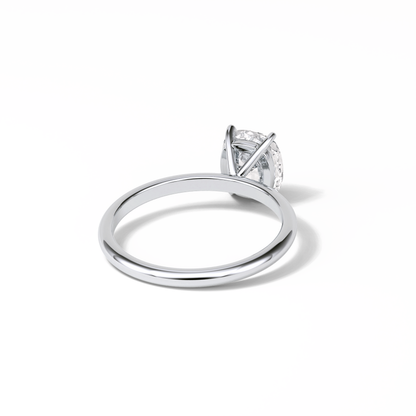 Elongated Cushion Solitaire Lab Grown Diamond Engagement Ring