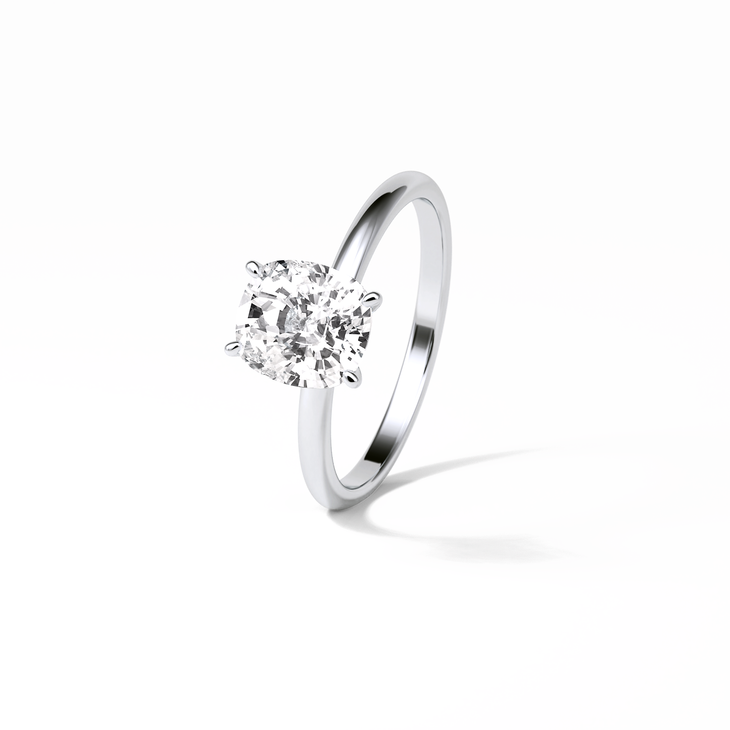 Elongated Cushion Solitaire Lab Grown Diamond Engagement Ring