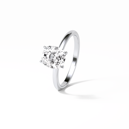 Elongated Cushion Solitaire Lab Grown Diamond Engagement Ring