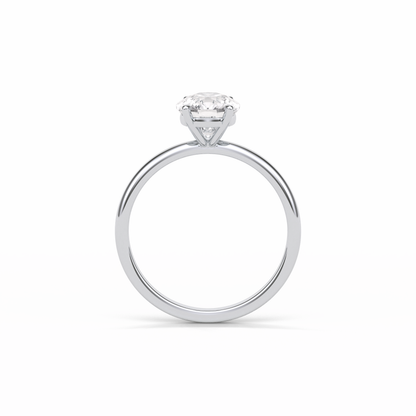 Elongated Cushion Solitaire Lab Grown Diamond Engagement Ring