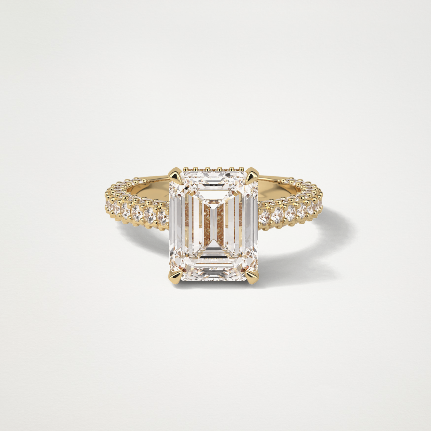 Emerald Pave Lab Grown Diamond Engagement Ring