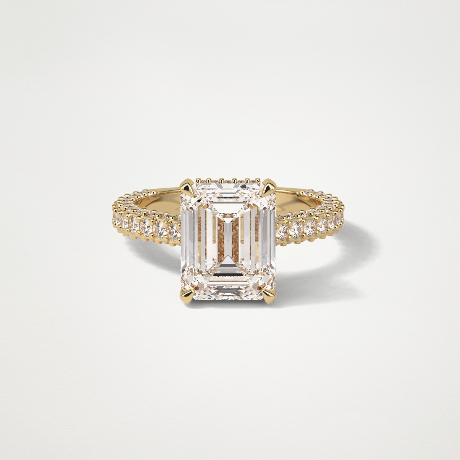 Emerald Pave Lab Grown Diamond Engagement Ring