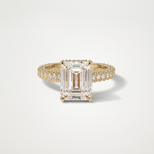 Emerald Pave Lab Grown Diamond Engagement Ring