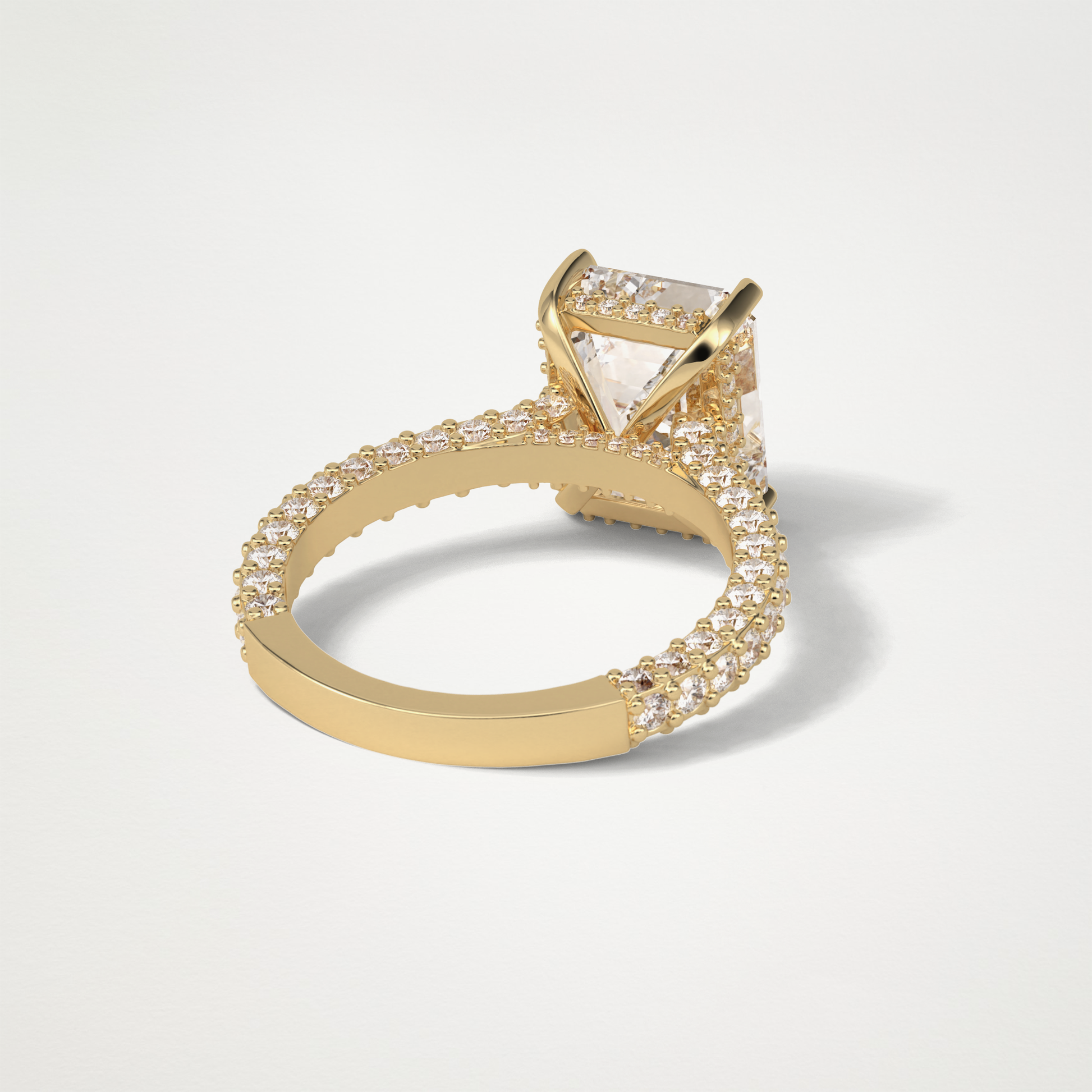 Emerald Pave Lab Grown Diamond Engagement Ring