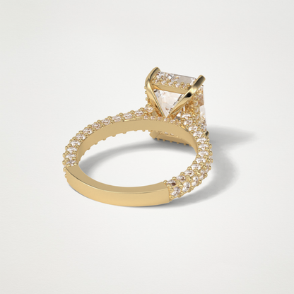 Emerald Pave Lab Grown Diamond Engagement Ring
