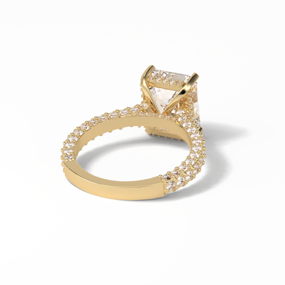 Emerald Pave Lab Grown Diamond Engagement Ring