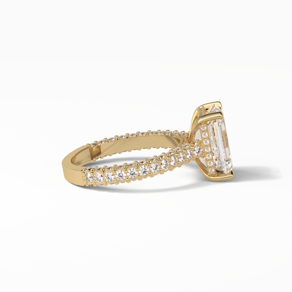 Emerald Pave Lab Grown Diamond Engagement Ring
