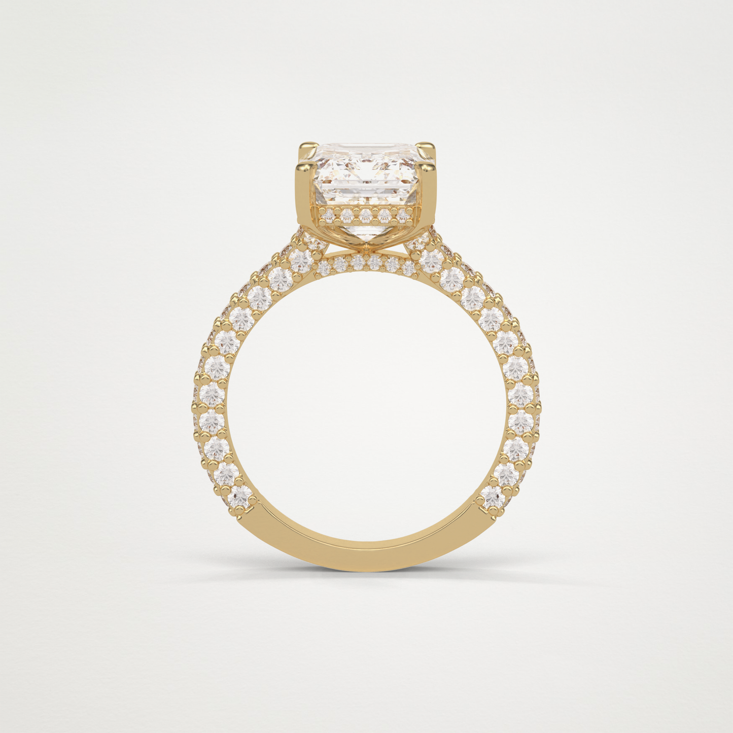 Emerald Pave Lab Grown Diamond Engagement Ring
