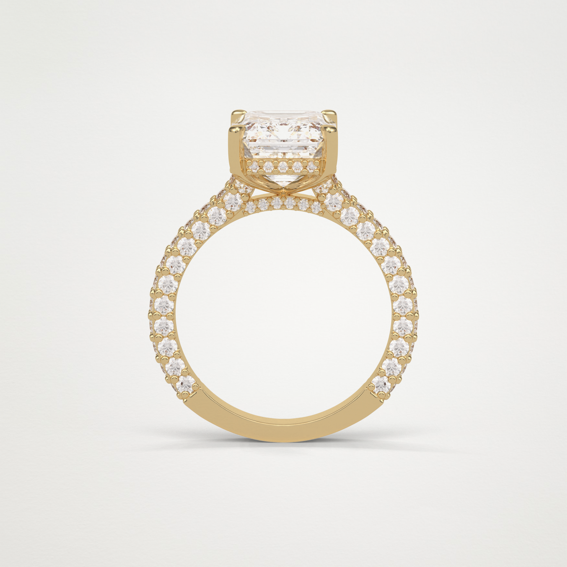 Emerald Pave Lab Grown Diamond Engagement Ring